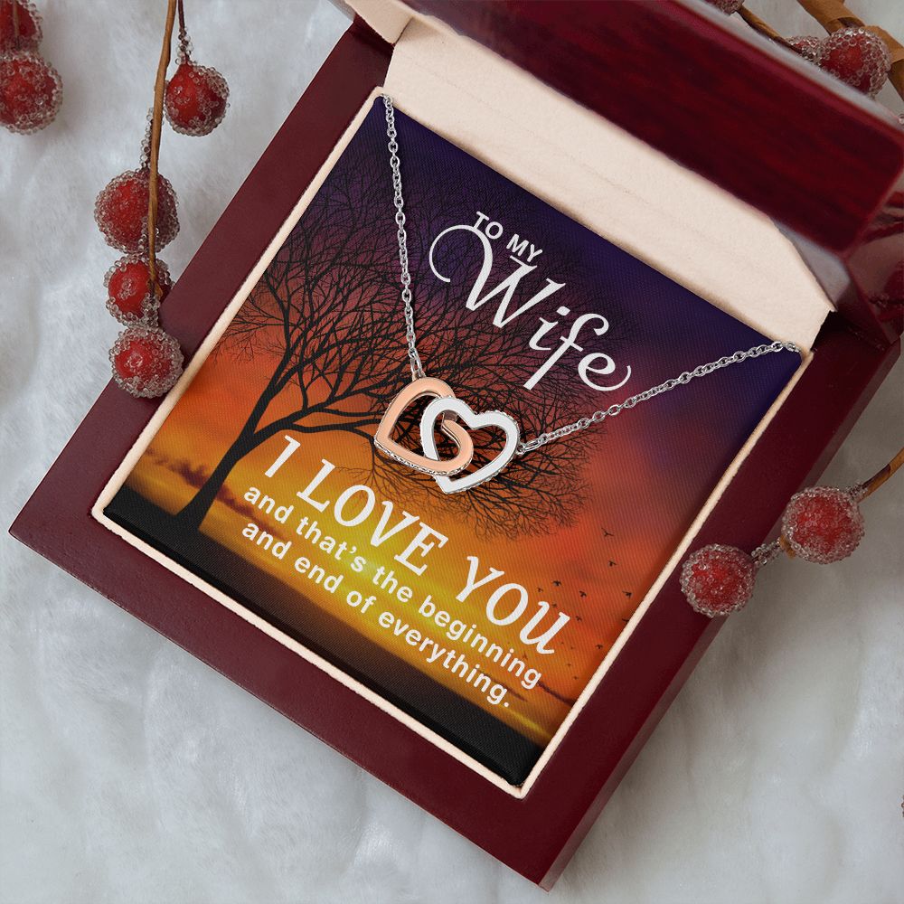 Birthday For Wife, Love Necklace Gifts For Wife From Husband, To My Soulmate Necklace For Women, To My Wife Necklace Wedding Anniversary, Love Knot Meaningful Necklace Message Card and Gift Box Styles on Birthday, Christmas, Anniversary Interlocking Heart
