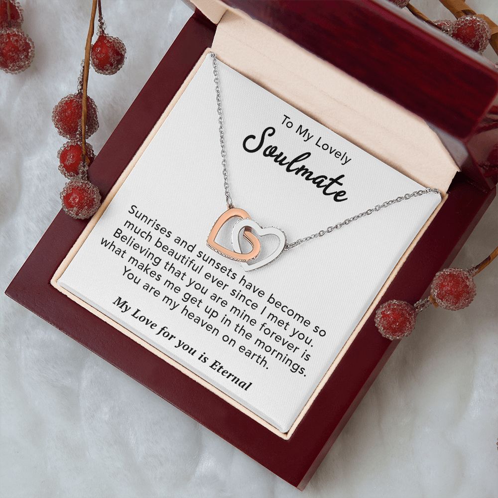 To My Lovely Wife Necklace Gift From Husband To My Badass Wife Pendant Anniversary Jewelry with Message Card and Gift Box. Gift for Wife. Necklace Gift Set for Wife Necklace Gifts Box Gift Box Styles Interlocking Heart