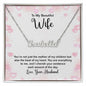 Couples Gifts Necklace To My Beautiful Wife Necklace Gifts For My Wife, Love Knot Meaningful Necklace Message Card and Gift Box Styles on Birthday, Christmas, Anniversary CUSTOM NAME