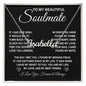 To My Beautiful Soulmate Necklace Gift for Her, Soulmate for Wife Birthday Gifts from Husband, Valentine Jewelry for Women, Soulmate Gifts, Message Card and Necklace Gifts Box Gift Box Styles on Birthday, Wedding, Anniversary, Valentine CUSTOM NAME