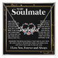 Couples Gifts Necklace To My Soulmate Necklace Anniversary Wedding Jewelry Romantic Gifts For My Wife Pendant Jewelry with Message Card and Box Necklaces for Women Valentines Day Happy Anniversary Wedding Present CUSTOM NAME