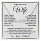 Wife Necklace Gifts From Husband, For Wife From Husband, Wife Valentine Gifts From Husband, Necklaces For Wife From Husband To My Wife Necklace Message Card and Necklace Gift Box Gift Box Styles on Birthday, Wedding, Anniversary, Valentine CUSTOM NAME