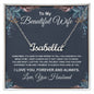 To My Beautiful Wife Necklace From Husband Pendant Jewelry with Message Card and Box Necklaces for Women Valentines Day Happy Anniversary Wedding Present for Birthday Merry Christmas for Wife Necklace CUSTOM NAME