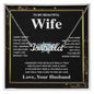 Wife Necklace Gift From Husband To My Badass Wife Valentines Days Anniversary Jewelry with Message Card and Gift Box. Gift for Wife. Necklace Gift Set for Wife Message Card and Necklace CUSTOM NAME