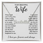 To My Beautiful Wife Necklace Gift for Her, Soulmate for Wife Birthday Gifts from Husband, Anniversary for Women, Soulmate Gifts, Message Card and Necklace Gifts Box Gift Box Styles on Birthday, Wedding, Anniversary, Valentine CUSTOM NAME