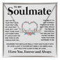 Couples Gifts Necklace To My Soulmate Necklace Valentine Christmas Jewelry Romantic Gifts For My Wife Pendant Jewelry with Message Card and Box Necklaces for Women Valentines Day Happy Anniversary Wedding Present CUSTOM NAME
