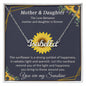 Mother Daughter Necklace Set for 2 Heart Matching Sunflower Necklace Gift for Mom Daughter, Necklace Custom Name Message Card and Gift Box Styles on Birthday, Christmas, Wedding, Anniversary CUSTOM NAME