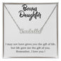 To My Bonus Daughter Necklace Gift, Dear Daughter, Daughter Necklace, Gift For Daughter From Mom Dad, StepDaughter Gift, Necklace For Daughter Gift, Meaningful Necklace Message Card and Gift Box Styles on Birthday, Christmas, Anniversary  CUSTOM NAME