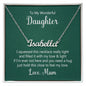 To My Wonderful Daughter Necklace Gifts For My Daughter, Mom Gift For Daughter, Love Knot Meaningful Necklace Message Card and Gift Box Styles on Birthday, Christmas, Anniversary CUSTOM NAME
