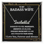 Wife Necklace Gift From Husband To My Badass Wife Pendant Valentine Jewelry with Message Card and Gift Box. Gift for Wife. Necklace Gift Set for Wife Necklace Gifts Box Gift Box Styles CUSTOM NAME