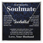 Soulmate Necklace Gift From Husband To My Badass Wife Valentines Day Anniversary Jewelry with Message Card and Gift Box. Gift for Wife. Necklace Gift Set for Wife Message Card and Necklace Gifts Box Gift Box Styles CUSTOM NAME