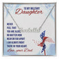 To My Daughter Necklace, Dear Daughter, Daughter Necklace, Gift For Daughter From Dad, Necklace For Daughter, Daughter Necklaces From Dad, Cogratulations, Meaningful Necklace Message Card and Gift Box Styles on Birthday, Christmas, Anniversary  CUSTOM NAM