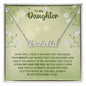 To My Beautiful Daughter Love Knot Necklace, Gift For Daughter From Mom, Necklace For Daughter Necklaces, Meaningful Necklace Message Card and Gift Box Styles on Birthday, Christmas, Anniversary CUSTOM NAME