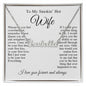 To My Beautiful Wife Necklace, Wedding Anniversary Jewelry for Women, Anniversary Gifts For Wife From Husband To My Wife Necklace Message Card and Necklace Gift Box Gift Box Styles on Birthday, Wedding, Anniversary, Valentine CUSTOM NAME
