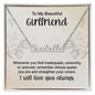 To My Beautiful Girlfriend Necklace Birthday Christmas For Girlfriend From Boyfriend, Love Knot Meaningful Necklace Message Card and Gift Box Styles on Birthday, Christmas, Anniversary  CUSTOM NAME