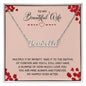 Couples Gifts, To My Beautiful Wife Necklace Gifts From Husband, Wedding Anniversary Jewelry For Wife From Husband, Wife Birthday From Husband, To My Soulmate Message Card and Gift Box styles On Birthday, Christmas, Anniversary  CUSTOM NAME