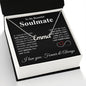 To My Beautiful Soulmate Necklace My Last Everything, Promise Necklace For Her, Fiance Gifts For Her, Valentine Gifts For Future Wife With Message Card Box LED, Soulmate Necklace For Women, To My Wife Necklace CUSTOM NAME