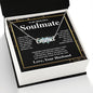 Soulmate Necklace Gift From Husband To My Badass Wife Valentines Days Anniversary Jewelry with Message Card and Gift Box. Gift for Wife. Necklace Gift Set for Wife Message Card and Necklace CUSTOM NAME