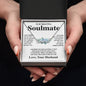 Soulmate Necklace Gift From Husband To My Badass Wife Pendant Valentines Day Anniversary Jewelry with Message Card and Gift Box. Gift for Wife. Necklace Gift Set for Wife Message Card and Necklace Gifts Box Gift Box Styles CUSTOM NAME