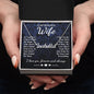 To My Beautiful Wife Necklace Gift, Soulmate for Wife Birthday Gifts from Husband, Wedding for Women, Soulmate Gifts, Message Card and Necklace Gifts Box Gift Box Styles on Birthday, Wedding, Anniversary, Valentine CUSTOM NAME