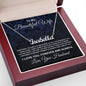 To My Beautiful Wife Necklace From Husband Pendant Jewelry with Message Card and Box Necklaces for Women Valentines Day Happy Anniversary Wedding Present for Birthday Merry Christmas for Wife CUSTOM NAME