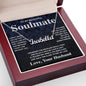 Soulmate Necklace Gift From Husband To My Badass Wife Valentines Day Anniversary Jewelry with Message Card and Gift Box. Gift for Wife. Necklace Gift Set for Wife Message Card and Necklace Gifts Box Gift Box Styles CUSTOM NAME