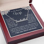 Wife Necklace Gift for Her, Soulmate Jewelry, Necklace for Future Wife, Wedding Anniversary Jewelry for Wife Necklace Gifts from Husband - Soulmate Gift Necklace with Message Card and Gift Box CUSTOM NAME