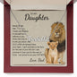 Daughter Gifts From Dad, Father Daughter Necklace, To My Daughter Lion Dad And Daughter Necklace Custom Name Message Card and Gift Box Styles on Birthday, Christmas, Valentine CUSTOM NAME