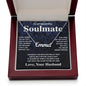 Soulmate Necklace Gift From Husband To My Badass Wife Valentines Day Anniversary Jewelry with Message Card and Gift Box. Gift for Wife. Necklace Gift Set for Wife Message Card and Necklace Gifts Box Gift Box Styles CUSTOM NAME