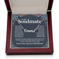 Couples Gifts Necklace To My Soulmate Necklace Anniversary Valentine Jewelry Romantic Gifts For My Wife Pendant Jewelry with Message Card and Box Necklaces for Women Valentines Day Happy Anniversary Wedding Present CUSTOM NAME
