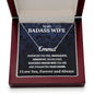 Wife Necklace Gift From Husband To My Badass Wife Pendant Valentines Day Birthday Jewelry with Message Card and Gift Box. Gift for Wife. Necklace Gift Set for Wife Necklace Gifts Box Gift Box Styles CUSTOM NAME