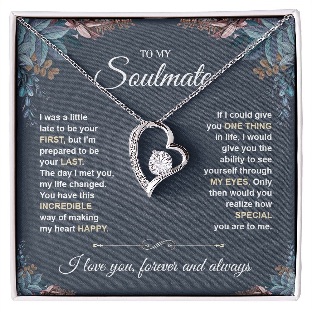 To My Soulmate Necklace for Women, Necklaces Gift For Wife from Husband, Soulmate Jewelry to My Future Wife Necklace, Necklace For Girlfriend with Message Card and Necklace Gift Box Gift Box Styles on Birthday, Christmas, Wedding, Anniversary Forever Love