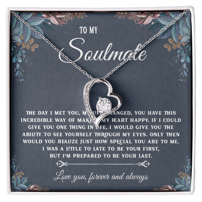 To My Soulmate Necklace Gift, Necklaces For Wife from Husband, Soulmate Necklace to My Beautiful Soulamte, Necklace For Soulmate with Message Card and Necklace Gift Box Gift Box Styles on Birthday, Christmas, Wedding, Anniversary, Valentine Forever Love