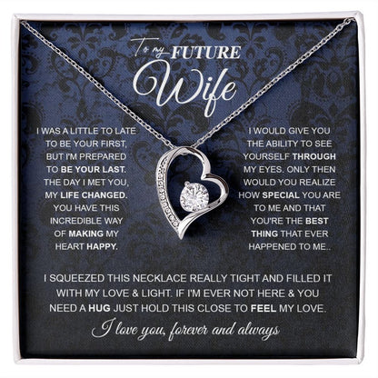 to My Future Wife Necklace Future Wife Gifts, Promise Necklace For Her, Fiance Gifts For Her, Wedding Anniversary Gifts For Future Wife With Message Card Box LED, Soulmate Necklace For Women, To My Wife Necklace Forever Love