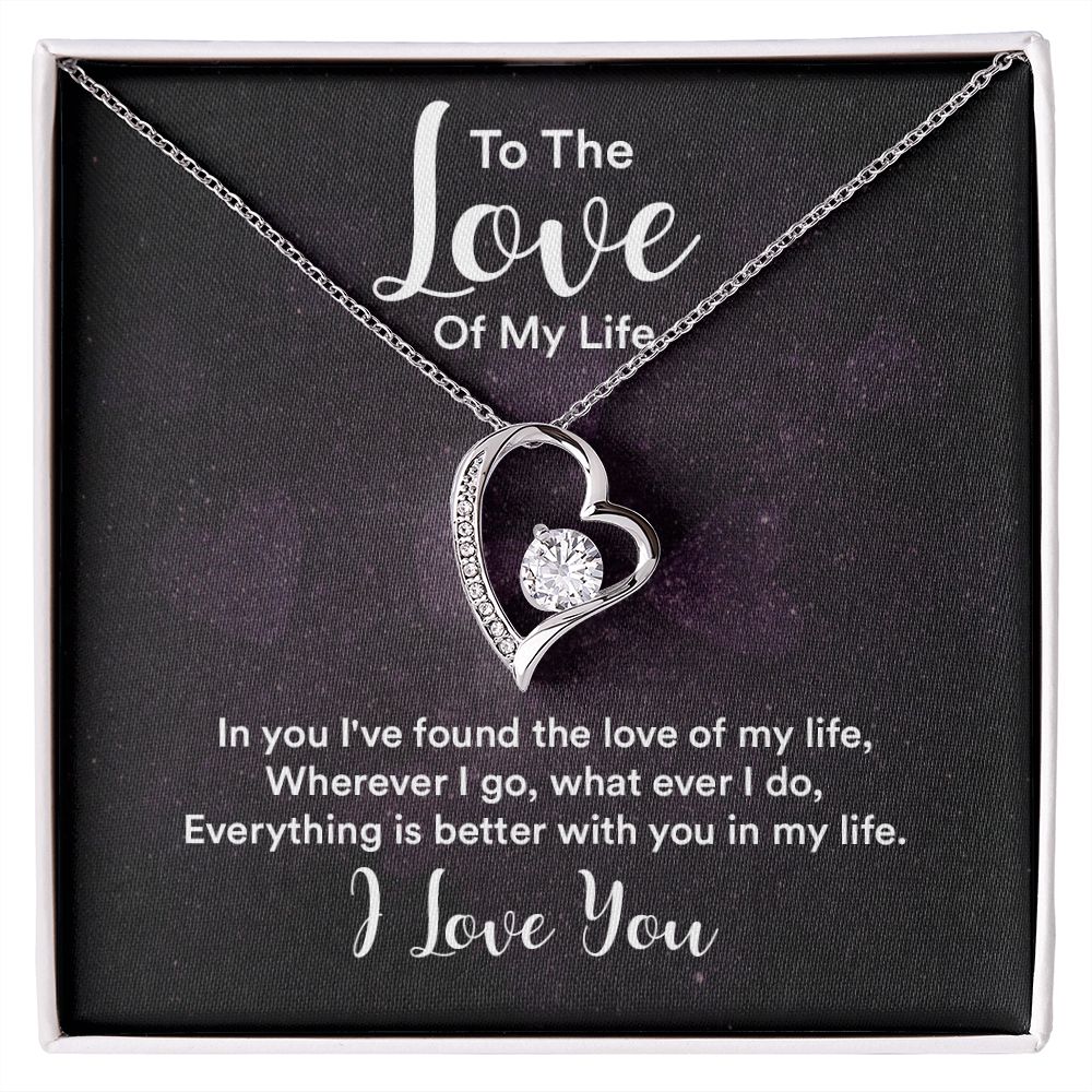 Couples Gifts, To the Love of My Life Necklace Love Knot Special Gift, Wedding Anniversary Jewelry For Wife From Husband, Wife Birthday From Husband, To My Soulmate Message Card and Gift Box styles On Birthday, Christmas, Anniversary  Forever Love