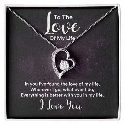 Couples Gifts, To the Love of My Life Necklace Love Knot Special Gift, Wedding Anniversary Jewelry For Wife From Husband, Wife Birthday From Husband, To My Soulmate Message Card and Gift Box styles On Birthday, Christmas, Anniversary  Forever Love