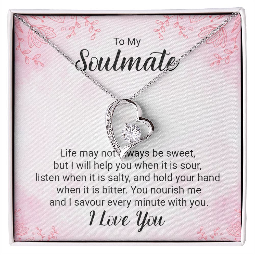To My Soulmate Necklace for her Jewelry For Her Couples Gifts Necklaces For Soul Mate Christmas Jewelry, Love Knot Meaningful Necklace Message Card and Gift Box Styles on Birthday, Christmas, Anniversary Forever Love