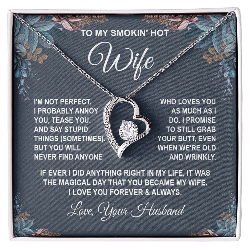 Wife Necklace Gifts from Husband, Anniversary Gifts for Wife from Husband, Wife Valentine Gifts from Husband, To My Wife Necklace Message Card and Necklace Gifts Box Gift Box Styles on Birthday, Wedding, Anniversary, Valentine Forever Love