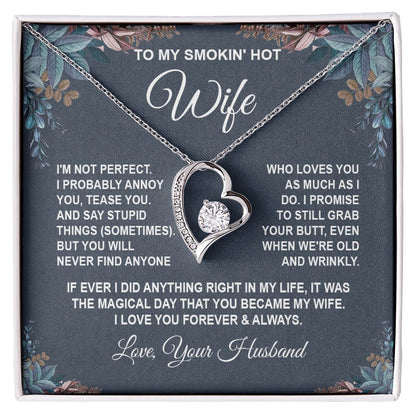 Wife Necklace Gifts from Husband, Anniversary Gifts for Wife from Husband, Wife Valentine Gifts from Husband, To My Wife Necklace Message Card and Necklace Gifts Box Gift Box Styles on Birthday, Wedding, Anniversary, Valentine Forever Love