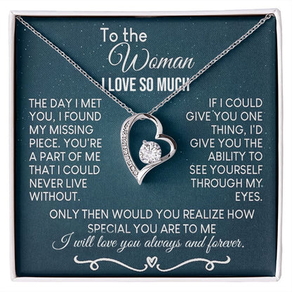 To The Woman Necklace Future Wife Gifts, Promise Necklace For Her, Fiance Gifts For Her, Valentine Birthday Gifts For Future Wife With Message Card Box LED, Soulmate Necklace For Women, To My Wife Necklace Forever Love