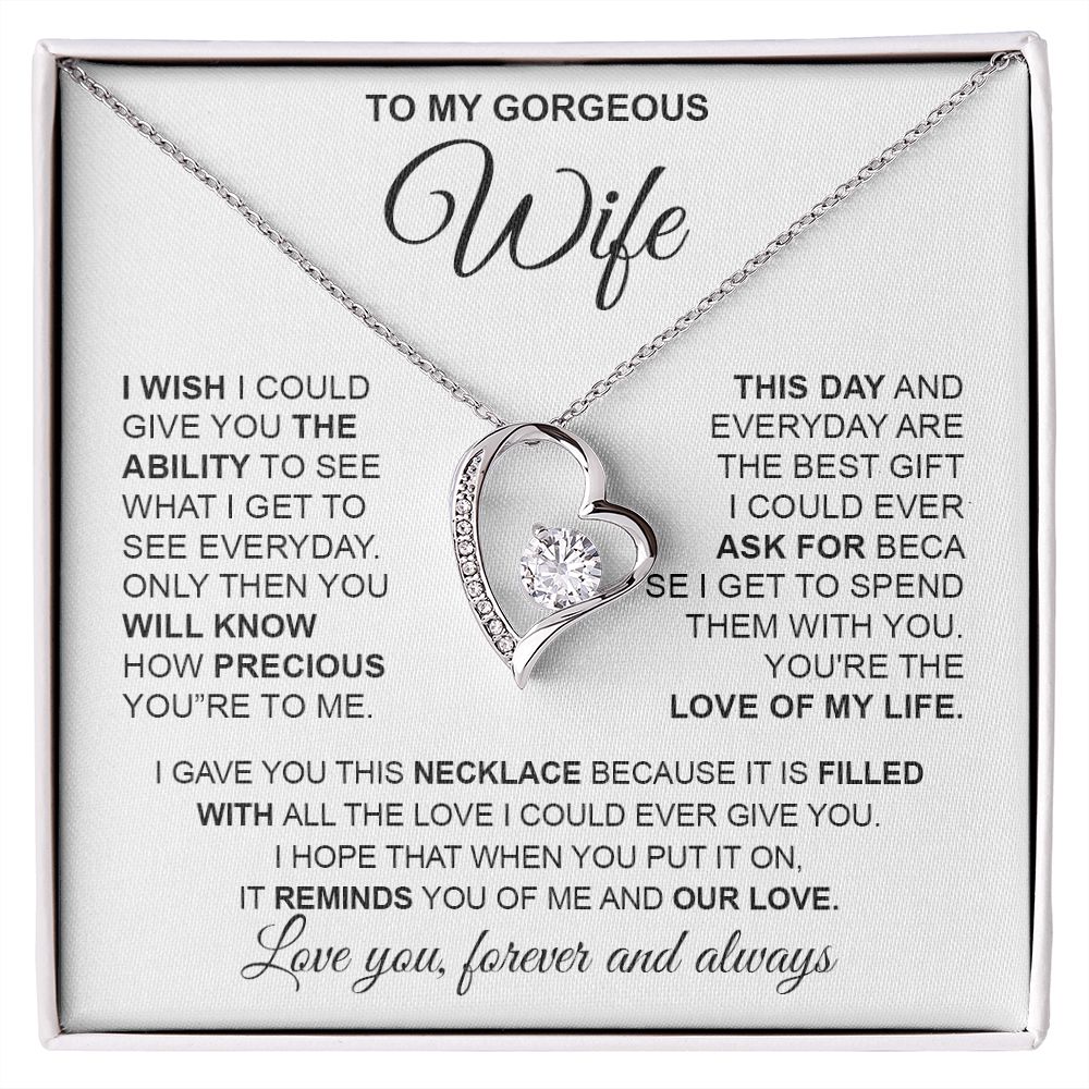 to My Wife Necklace from Husband, Necklaces for Wife from Husband, to My Soulmate Necklace for Women, Soulmate Jewelry for Wife Anniversary Jewelry Gifts for Wife Birthday Gifts from Husband Forever Love