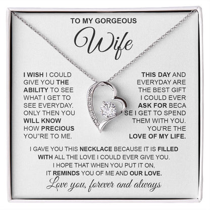 to My Wife Necklace from Husband, Necklaces for Wife from Husband, to My Soulmate Necklace for Women, Soulmate Jewelry for Wife Anniversary Jewelry Gifts for Wife Birthday Gifts from Husband Forever Love