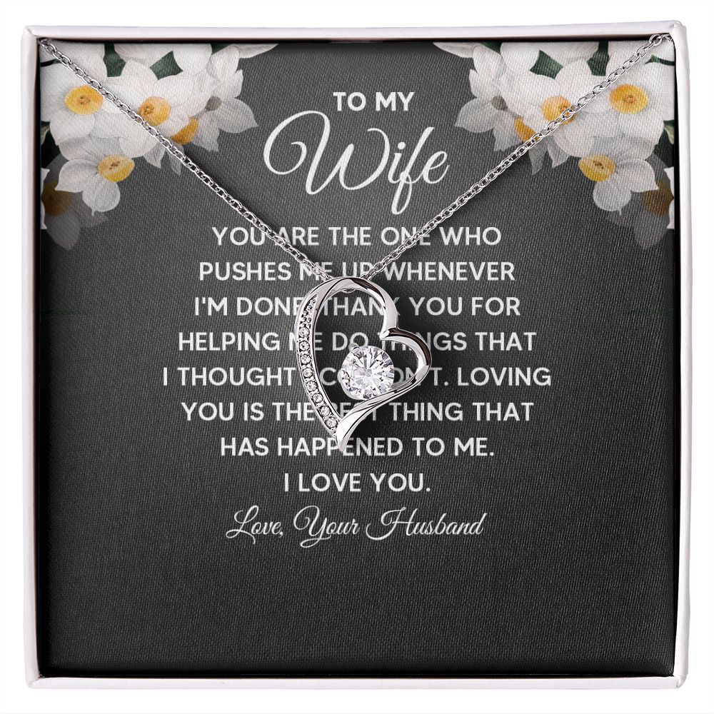 Wife Necklace Gifts From Husband, Wedding Anniversary Jewelry For Wife From Husband, Wife Birthday From Husband  Message Card and Gift Box styles On Birthday, Christmas, Anniversary Forever Love