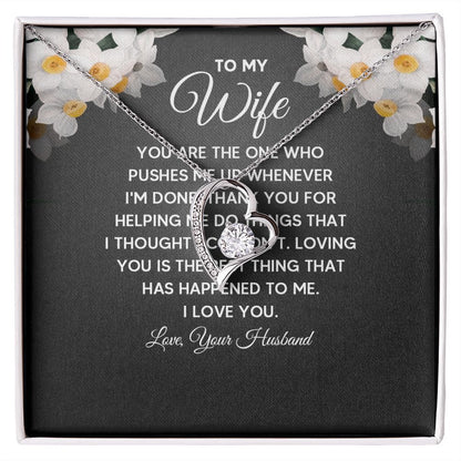 Wife Necklace Gifts From Husband, Wedding Anniversary Jewelry For Wife From Husband, Wife Birthday From Husband  Message Card and Gift Box styles On Birthday, Christmas, Anniversary Forever Love