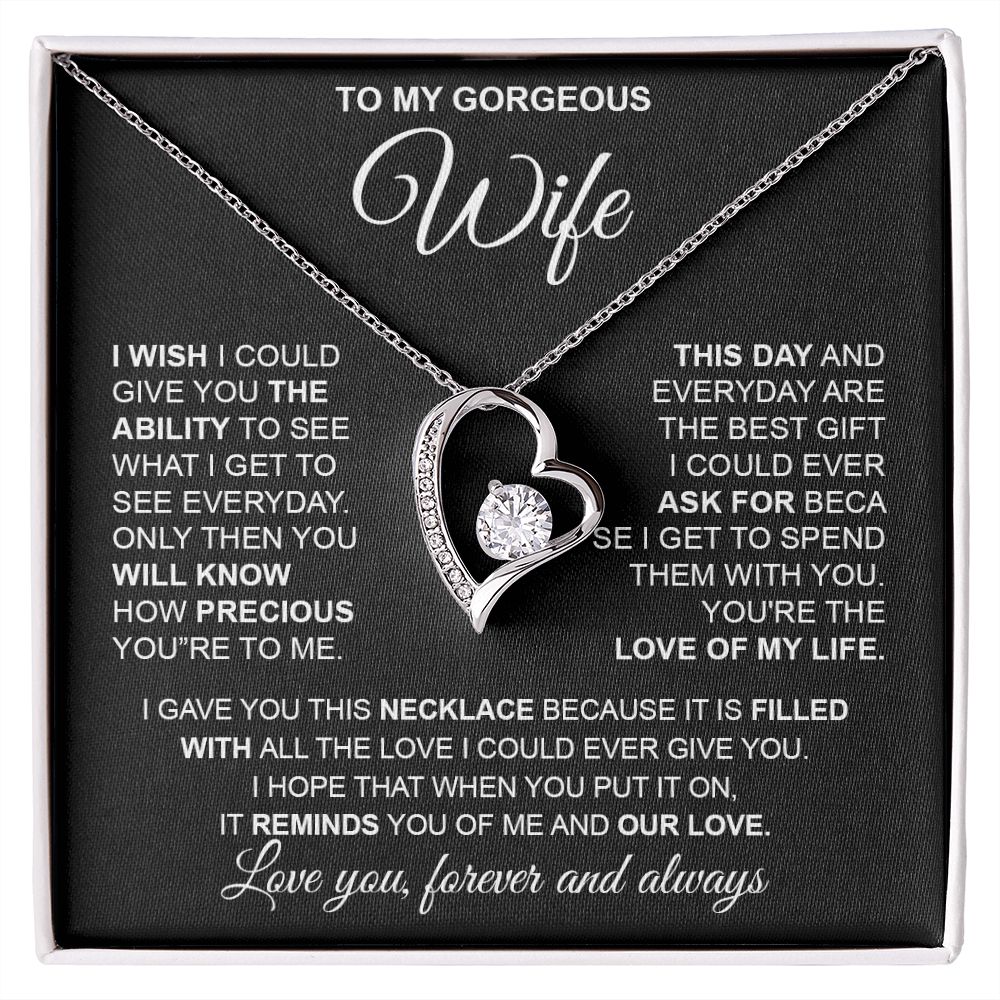 to My Wife Necklace from Husband, Necklaces for Wife from Husband, to My Soulmate Necklace for Women, Soulmate Jewelry for Wife Valentine Jewelry Gifts for Wife Birthday Gifts from Husband Forever Love