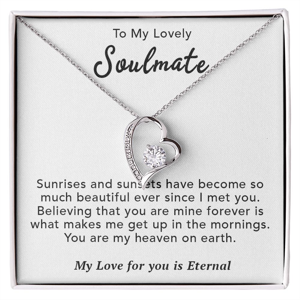 To My Lovely Soulmate Necklace Gift From Husband To My Badass Wife Pendant Anniversary Jewelry with Message Card and Gift Box. Gift for Wife. Necklace Gift Set for Wife Necklace Gifts Box Gift Box Styles Forever Love
