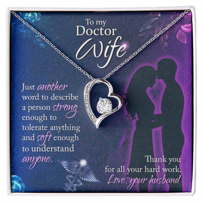Couples Gifts,To My Doctor Wife Girlfriend Necklace Gifts From Husband, Wedding Anniversary Jewelry For Wife From Husband, Wife Birthday From Husband, To My Beautiful Wife Girlfriend Message Card and Gift Box styles On Birthday, Christmas, Anniversary For