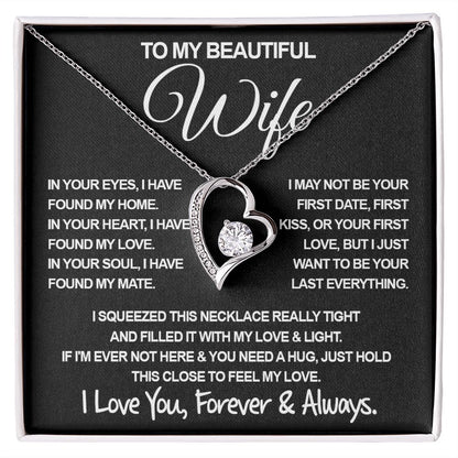 To My Beautiful Wife Necklace, Soulmate Jewelry For Women, Wife Necklace From Husband, Soulmate Valentine Gifts Necklace For Wife, Soulmate Gifts For Her, To My Future Wife Necklace Soulmate Forever Love