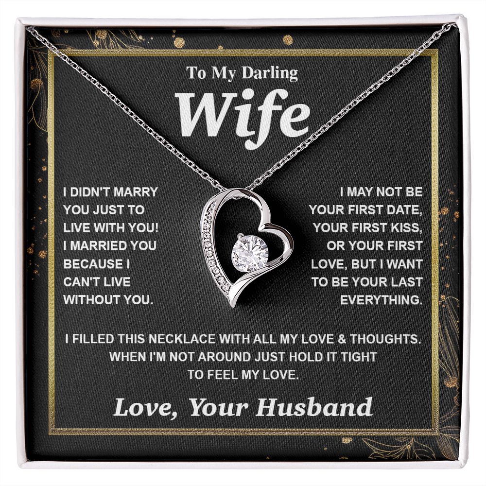 Valentine Gifts for Wife Necklace from Husband, Gifts for Wife from Husband, Wedding Gifts for Her Gifts Soulmate Message Card and Necklace Gift Box Gift Box Styles on Birthday, Wedding, Anniversary, Valentine Forever Love