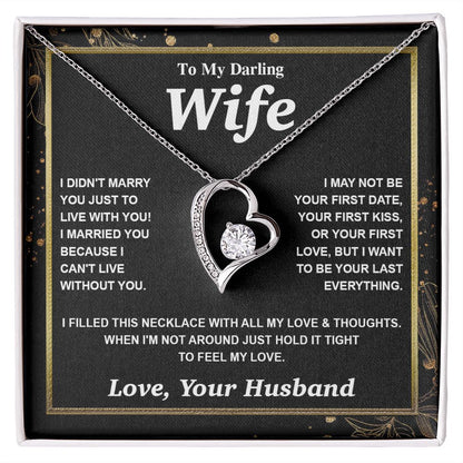 Valentine Gifts for Wife Necklace from Husband, Gifts for Wife from Husband, Wedding Gifts for Her Gifts Soulmate Message Card and Necklace Gift Box Gift Box Styles on Birthday, Wedding, Anniversary, Valentine Forever Love